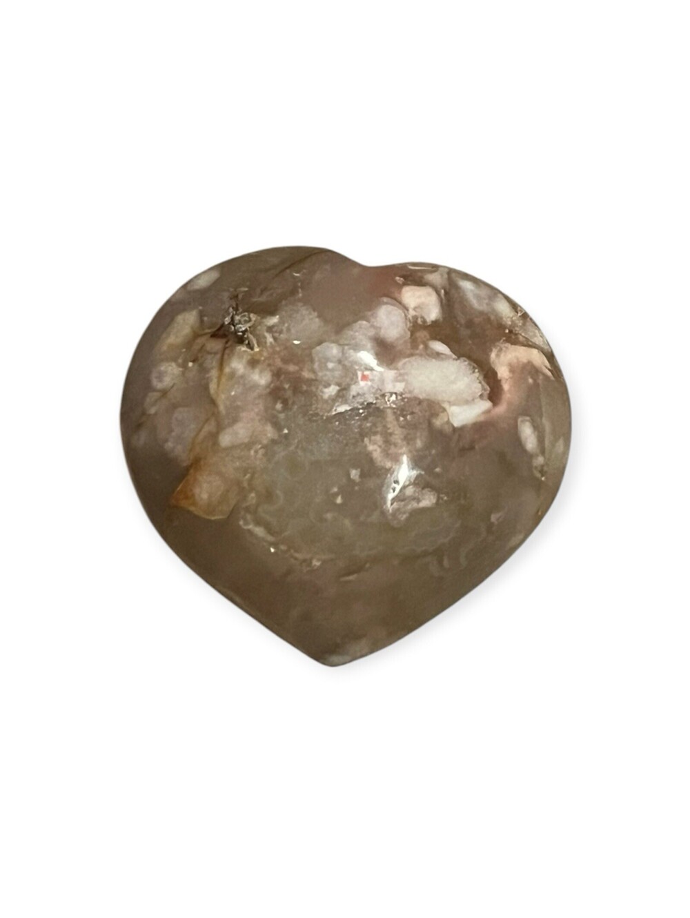Flower Agate Crystal Heart Palm Stone Cherry Blossom Mineral Specimen